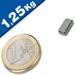 Quadermagnet Magnet-Quader  10 x  6 x  2mm Neodym N52, Nickel - Haftkraft 1,25kg