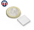 Neodym Quadermagnet 15 x 15 x 3 mm Magnet-Quader N45 Nickel - hält 3,4 kg