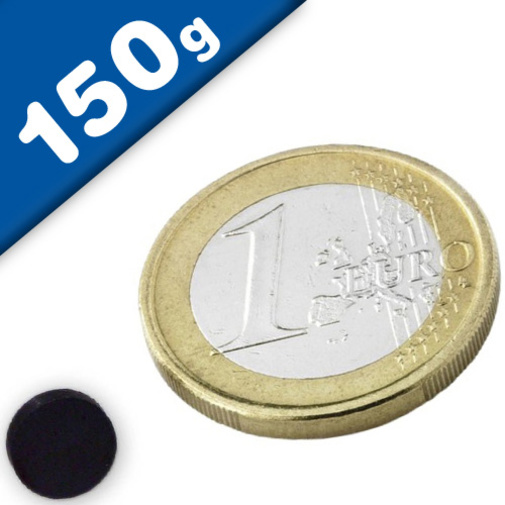 Ferrite Disc Magnets Round Magnet Ø 8 mm x 2 mm Ferrite Y30 holds 150 g