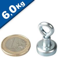 6x Magnet Haken Neodym Magnethaken 34KG Haftkraft Extra Stark Kühlschrank