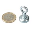 Ösenmagnet / Magnet mit Öse Ø 16mm – Neodym (NdFeB) Zink - Haftkraft 6 kg