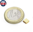 Neodym Quadermagnet 6 x 5 x 1,8 mm Magnet-Quader N50 Gold - hält 600 g