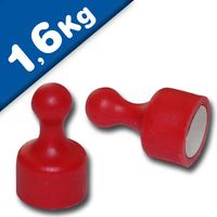 10x SPIELFIGUR BÜROMAGNET 12x20 mm FÜR PINNWAND KEGELMAGNET NEODYM FARBE ROT