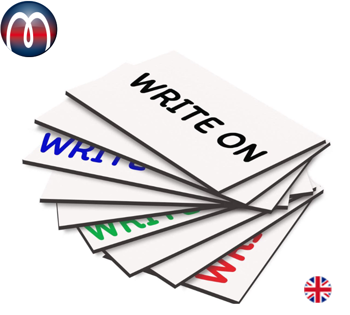 100 Stück Magnetschilder 100x20mm - Weiß Beschreibbar Abwischbar