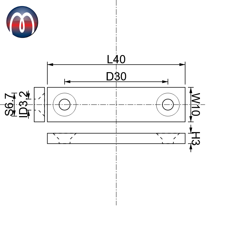 5 X Magnete Parallelepipedo Con Foro Svasato 60x10x3mm - Nord - Foto 9