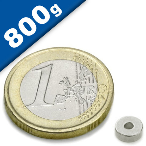Ring Magnet Ø 35 OD x 24 ID x 10 mm in Rare Earth Neodym N40 - holds 6,6 kg