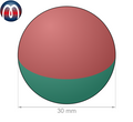 Neodym Kugelmagnet Ø 30 mm NdFeB N40, Magnetkugel, Chrom - hält 12,9 kg