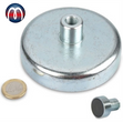 Flachgreifer Magnet Topfmagnet Ø100mm - Ferrit (Hartferrit) - Gewinde-Buchse M12 - Haftkraft 90 kg