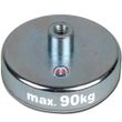 Flachgreifer Magnet Topfmagnet Ø100mm - Ferrit (Hartferrit) - Gewinde-Buchse M12 - Haftkraft 90 kg