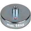 Flachgreifer Magnet Ø 20mm - Neodym, Gewinde-Buchse M4 - Haftkraft 14 kg