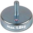 Flachgreifer Magnet Ø  16mm - Hartferrit, Gewinde-Zapfen M3 x 7 - Haftkraft 1,8 kg
