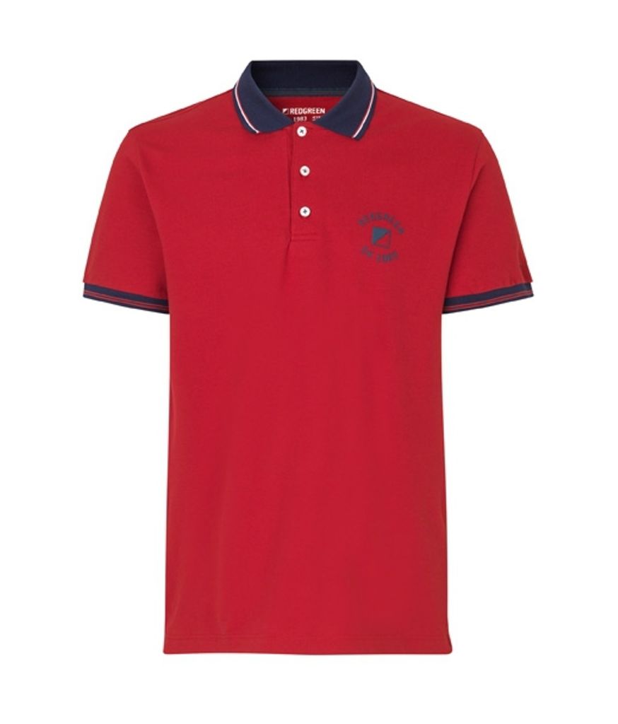 red and green polo shirt