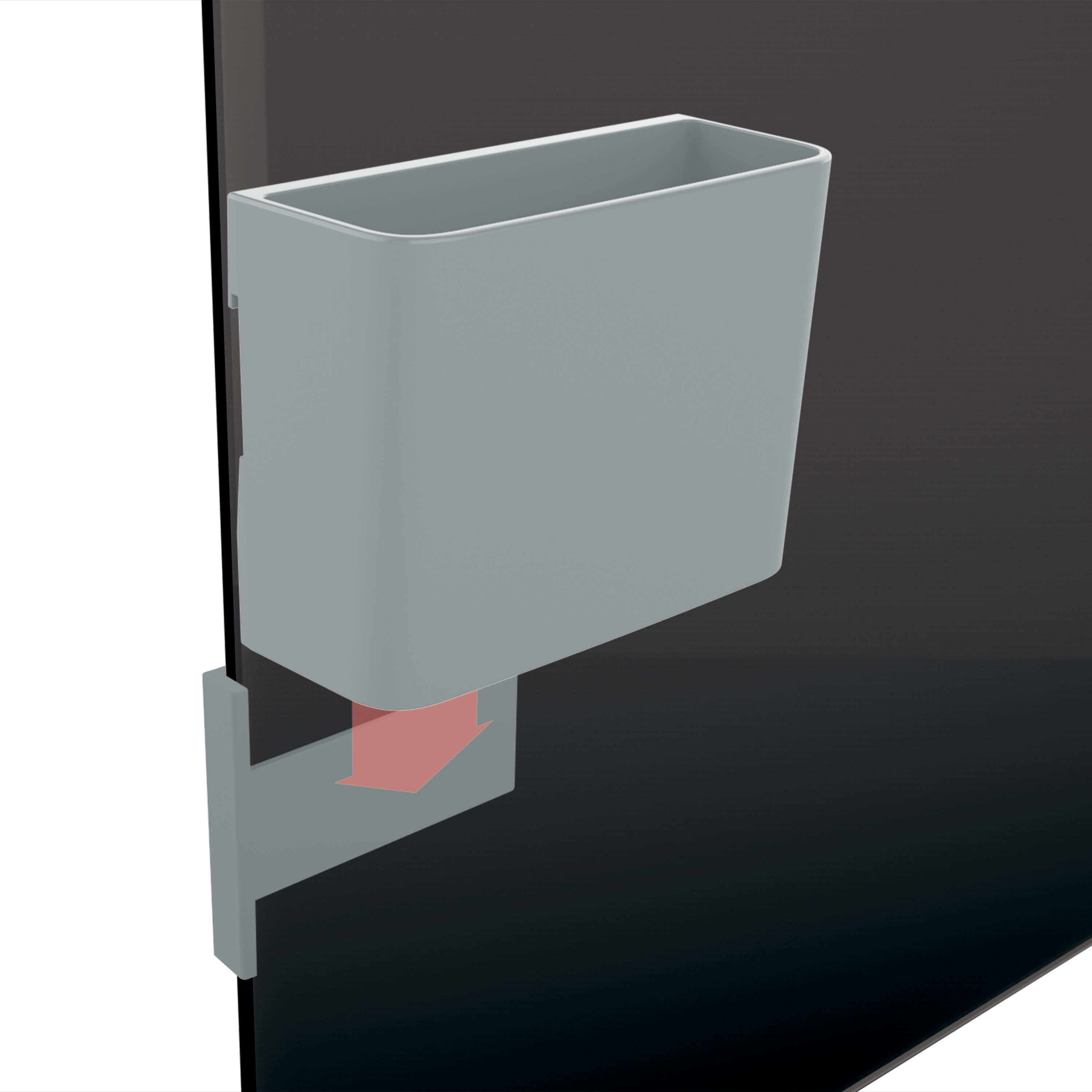 Sigel Stifteköcher M GL812 für Glas Magnetboard Stiftablage Stiftehalter grau