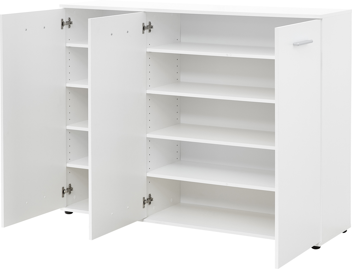 Schuhschrank 3 Türen weiss Flur Schrank Kommode Schuhe Schuhregal