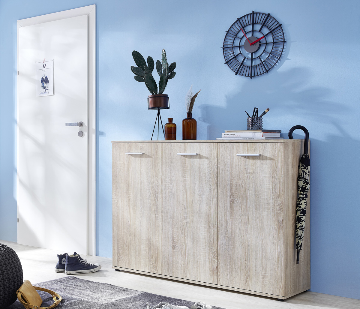 3trg. Schuhschrank Sonoma Eiche Flur Schrank Kommode Schuhe Schuhregal Sideboard 3trg. Schuhschrank Sonoma Eiche Flur Schrank Kommode Schuhe Schuhregal Sideboard