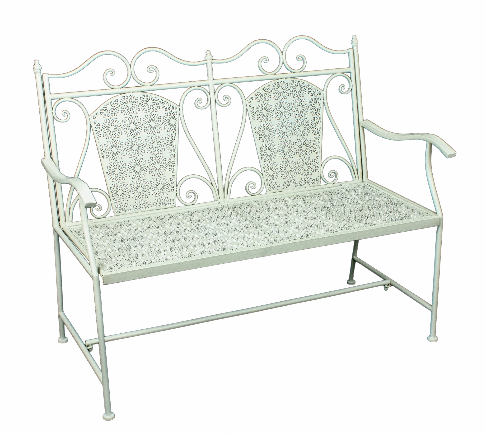 Garden Pleasure Bank Eisen Parkbank Garten Bank Sitzbank Möbel weiß