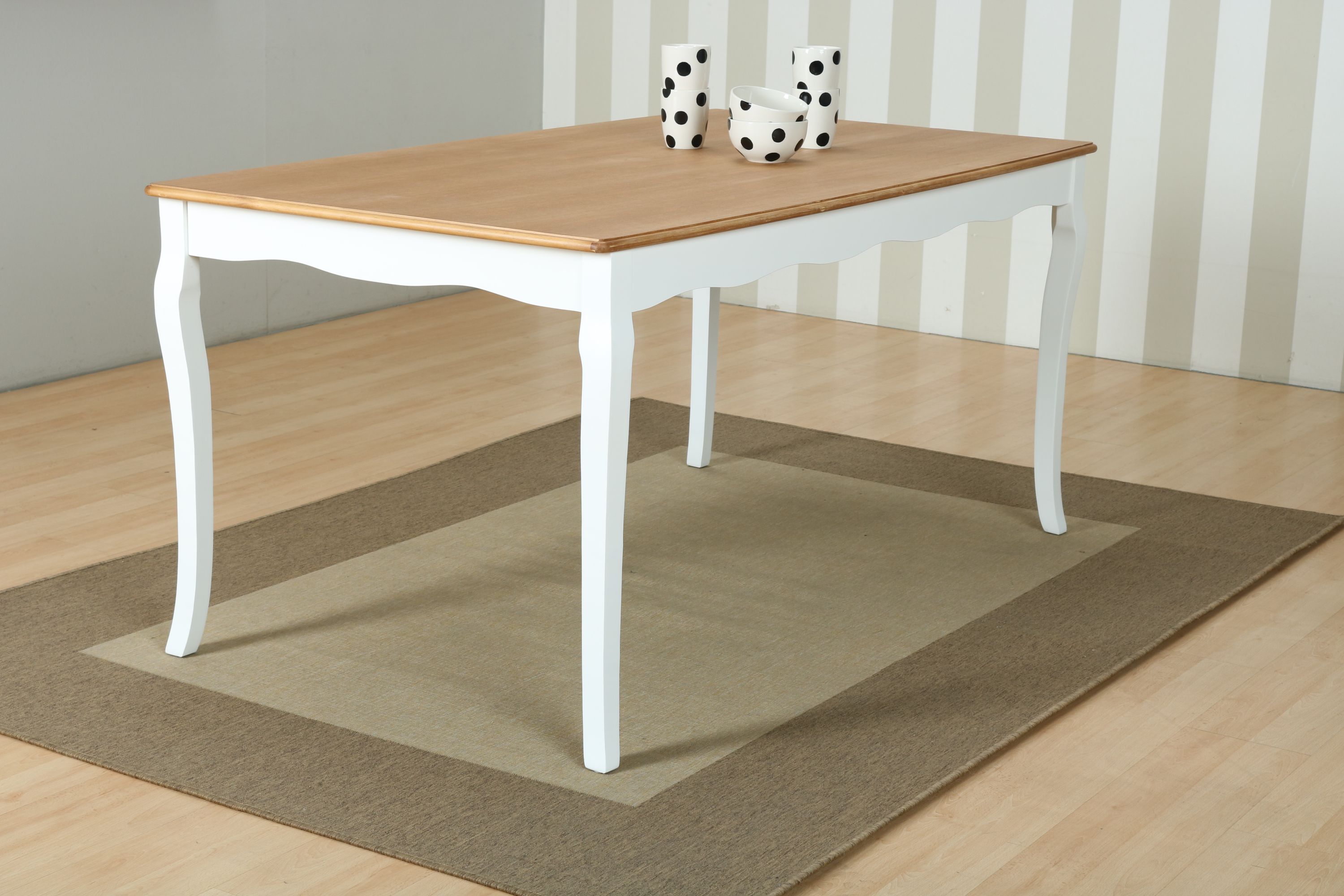 Landhaus Esstisch 90x160cm Kuchentisch Tisch Echtholz Furnier Esche Weiss Dynamic 24 De