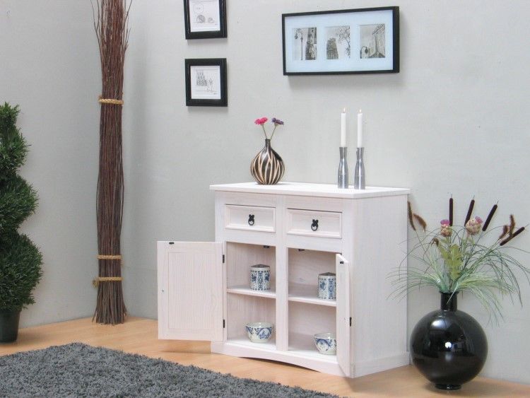 Mexico Sideboard New Mexico 2 Drawers + 2 Doors Dresser Cabinet White