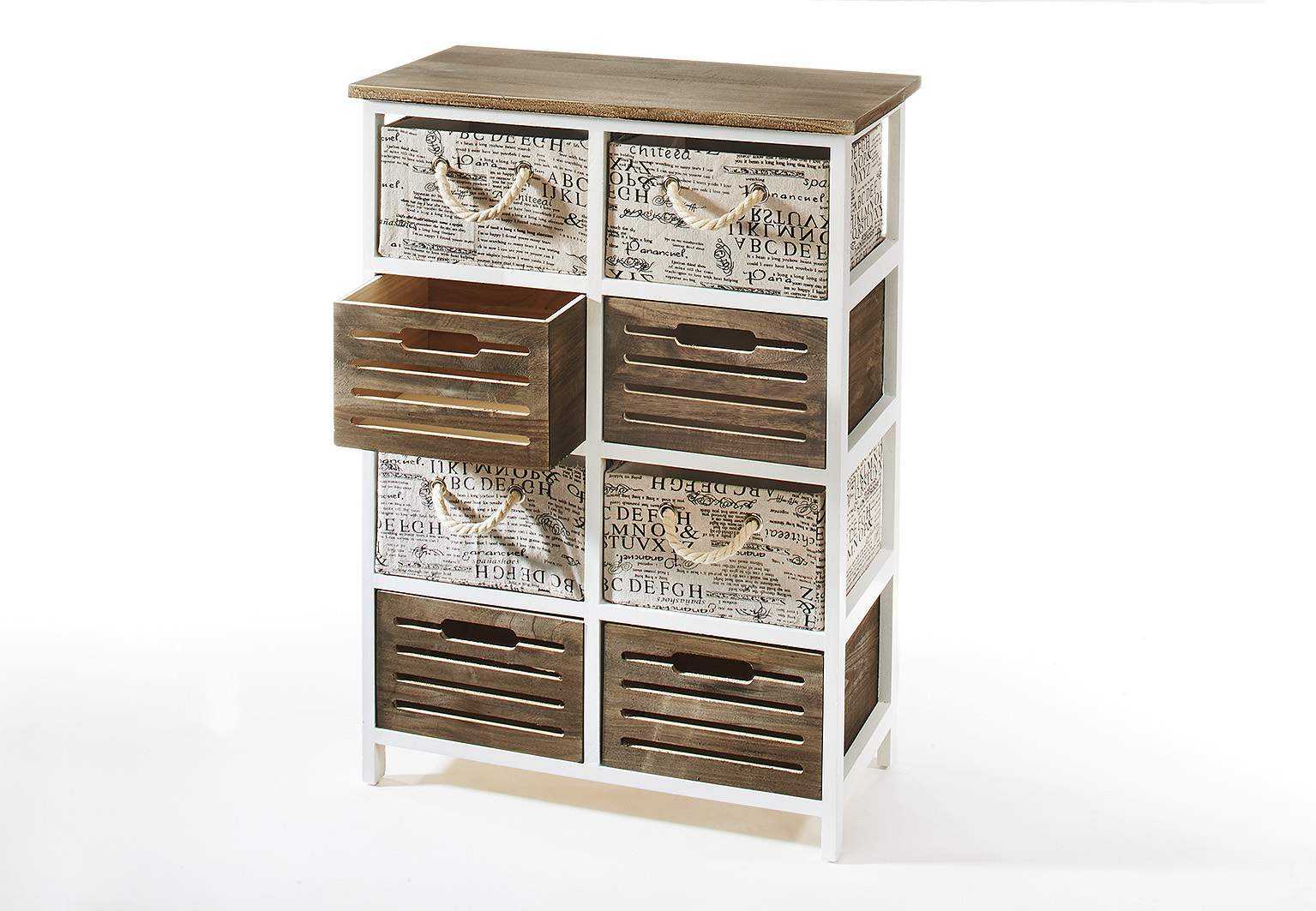 Vintage Shabby Holz Regal 8 Schubfächer Standregal Kommode Schrank