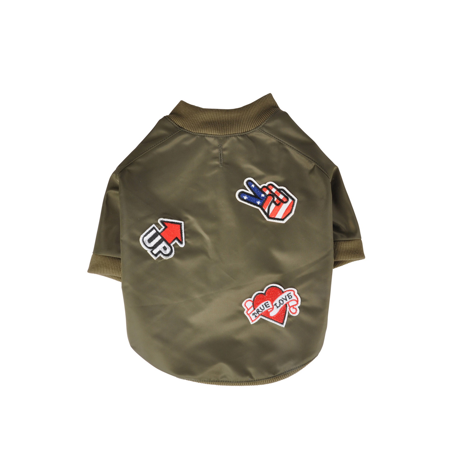 Design Hunde Jacke Bomberjacke khaki Hundebekleidung Haustier