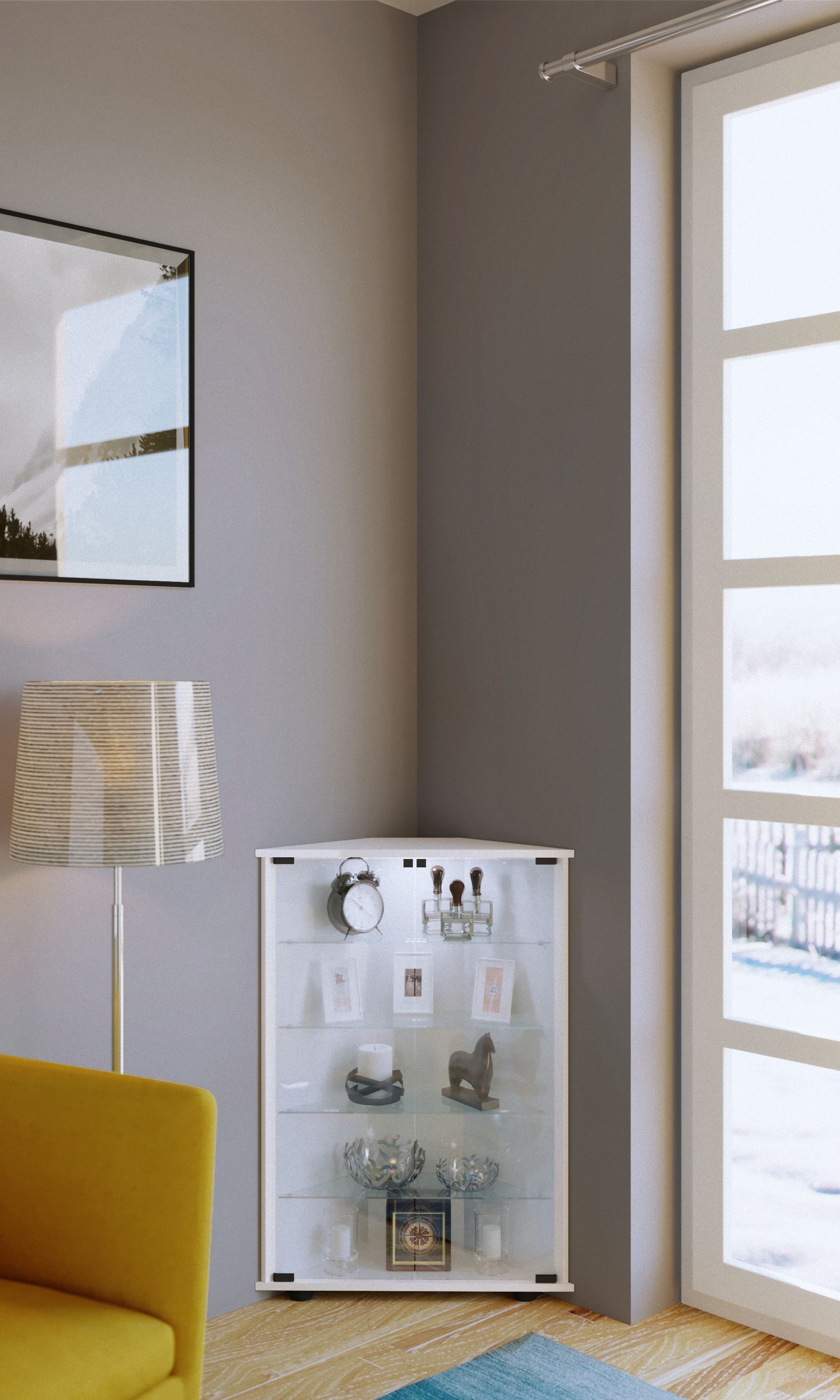 Armario Vitrina Cristal Escaparate Rinconera Standvitrine de Cristal