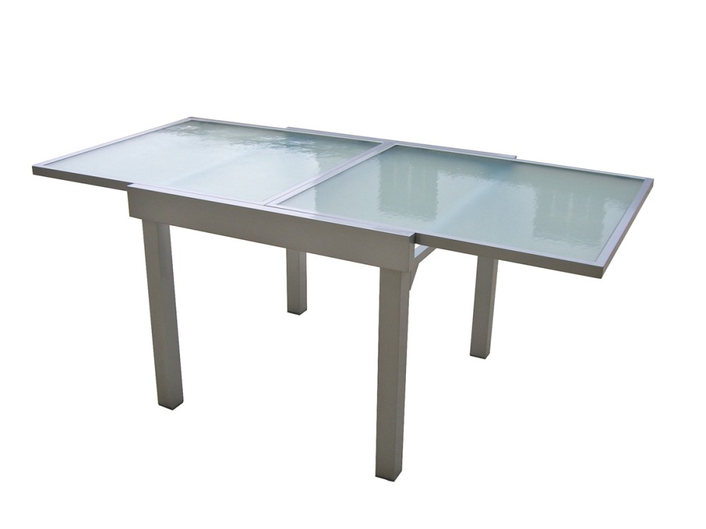 Garden Pleasure Ausziehtisch 90/180x90 Garten Terrasse Alu Glas Tisch
