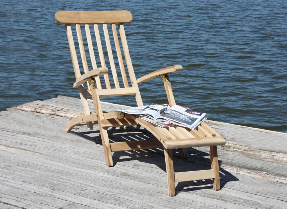 Garden Pleasure Teak Deckchair Garten Holz Relax Liege Sonnenliege