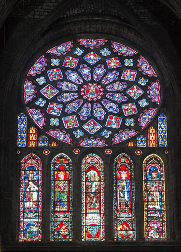 Glasfenster Rose Kathedrale von Chartres