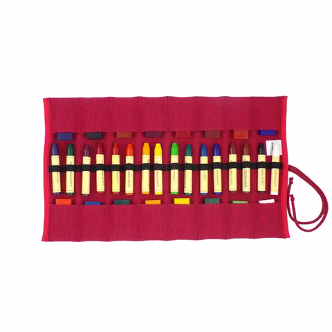 Astuccio per matite roll-up riempito rosso, 16s