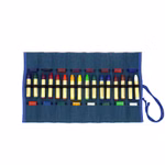 Gevuld oprolbaar potloodetui blauw, 16st.