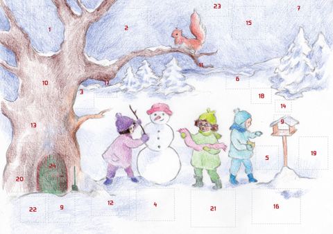 waldorfkind - Calendario de Adviento: "Niños en la nieve" 