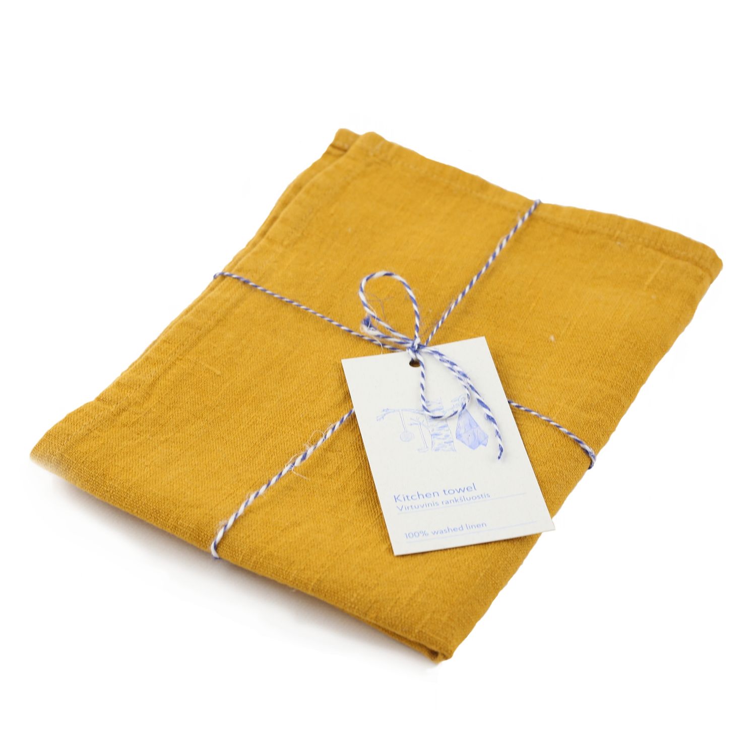 Linen Tea Towel mustard