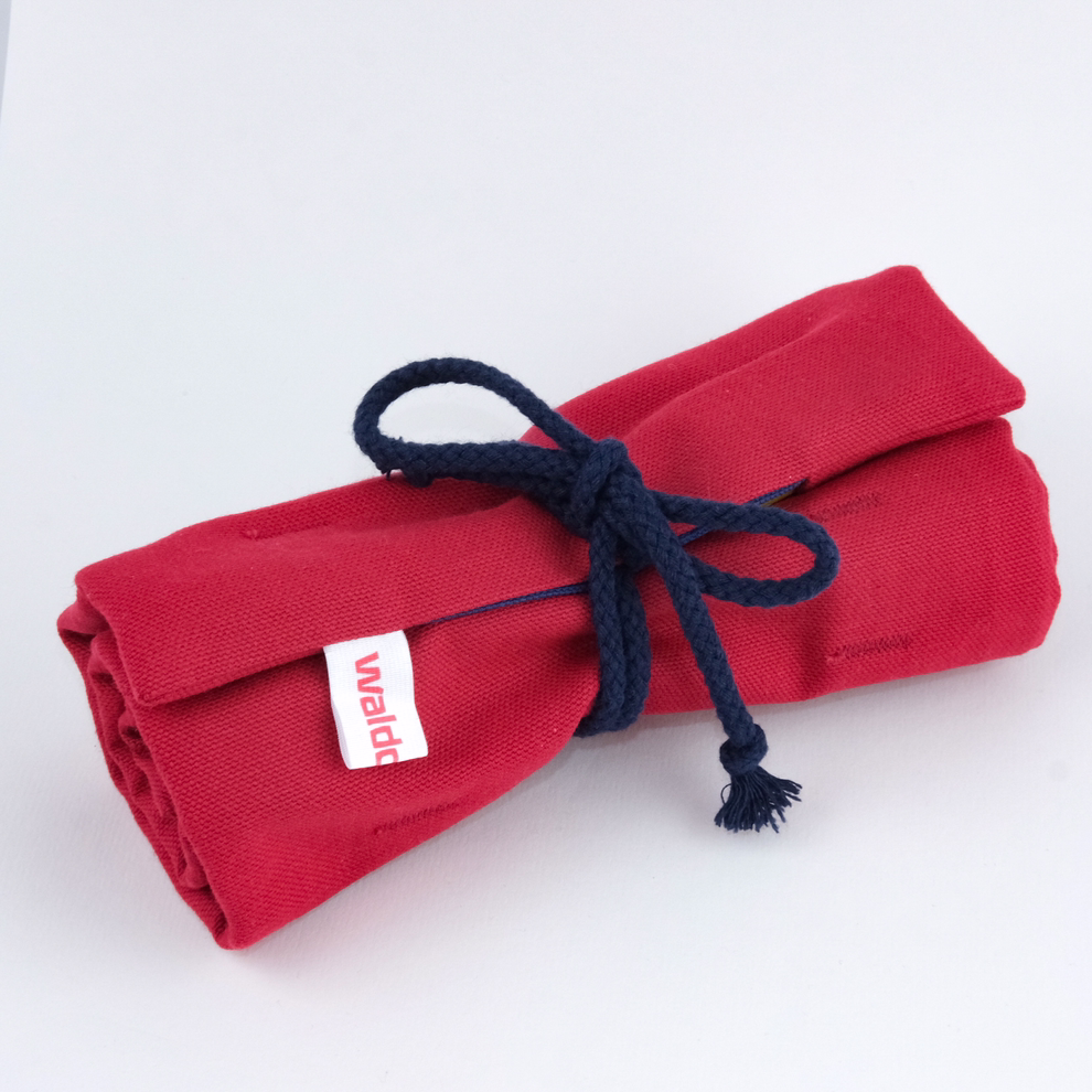 12 trousses à roulettes, cerise/bleuet
