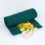 12 roll-up pencil case - pine/curry