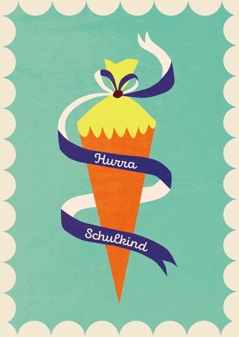 Postcard School Cone mint