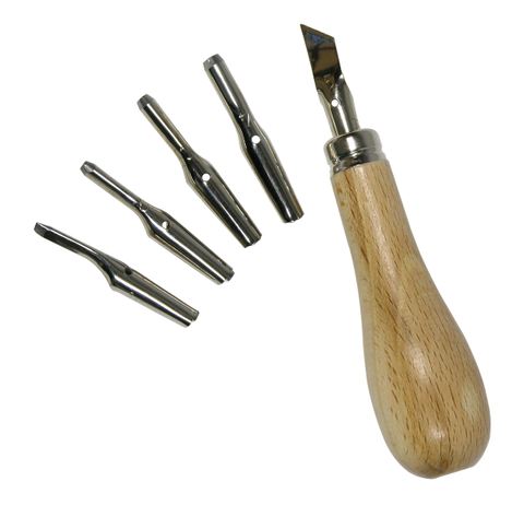 Carving set for linoleum print