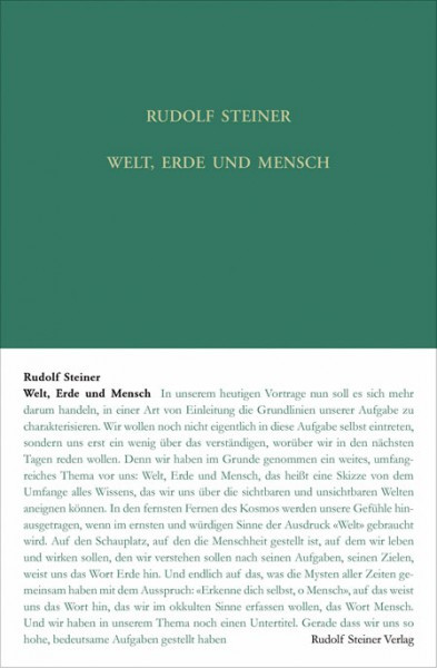 GA 105 Welt, Erde und Mensch, deren Wesen und Entwickelung sowie ihre Spiegelung in dem Zusammenhang zwischen ägyptischem Mythos und gegenwärtiger Kultur