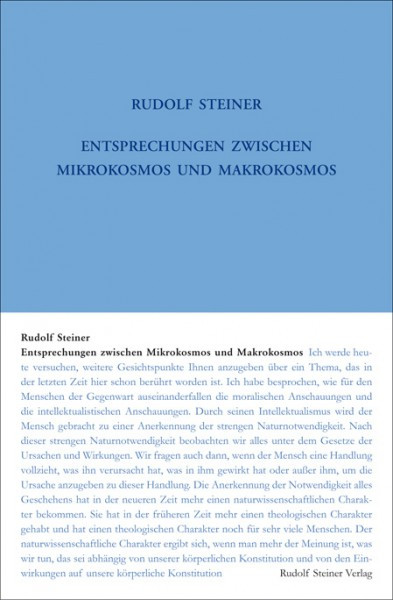 GA 201 Entsprechungen zwischen Mikrokosmos und Makrokosmos