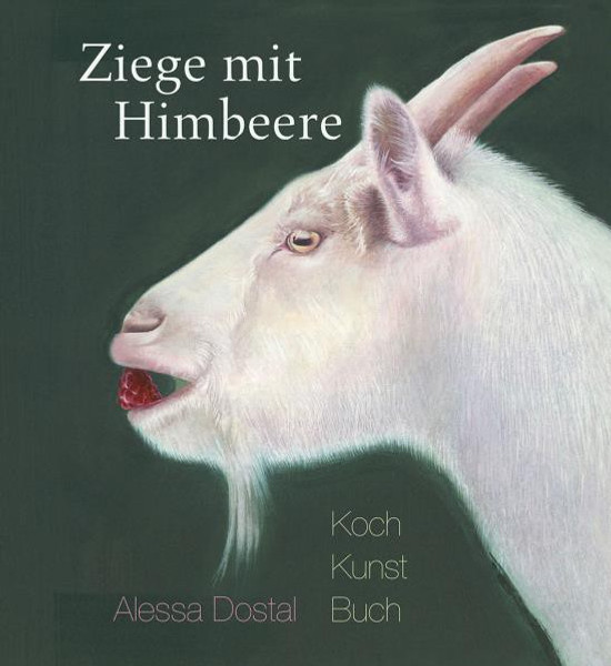 Ziege mit Himbeere