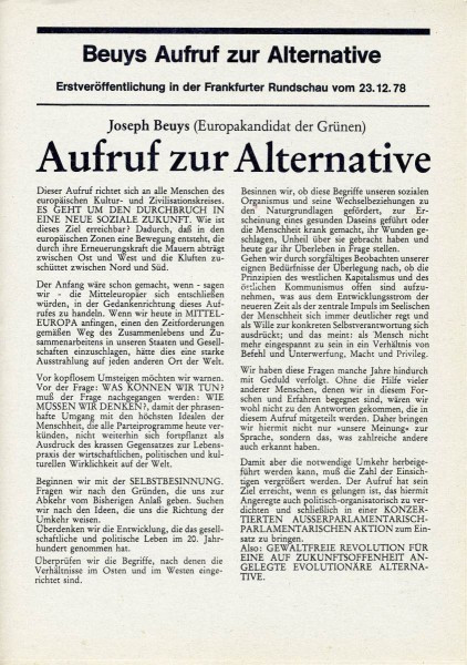 Aufruf zur Alternative