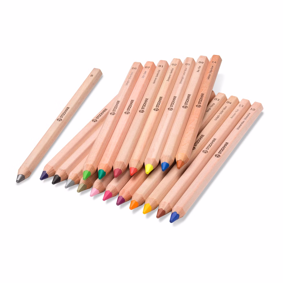 18 + 1 coloured pencils, hexagonal