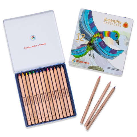 12 + 1 coloured pencils, triangular