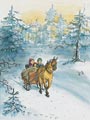 Postcard horse-drawn sleigh 