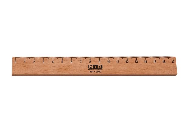 Lineal aus Holz 17 cm