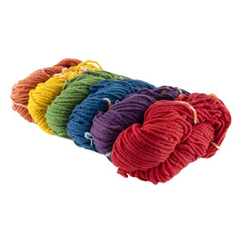 Knitting wool in bold colours