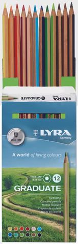 Coloured pencils in a cardboard box