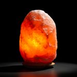 Salt Crystal Lamp with Wooden Base, Medium 