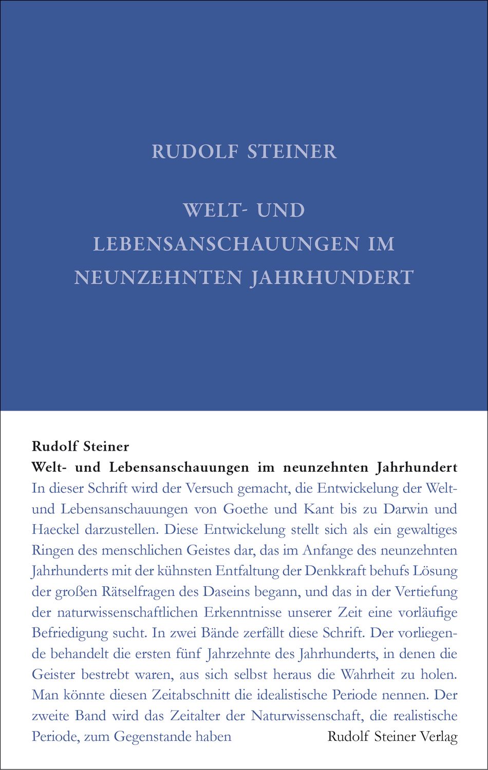 Welt- und Lebensanschauungen im neunzehnten Jahrhundert