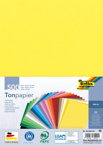 Clay paper DIN A4, 25 colours assorted