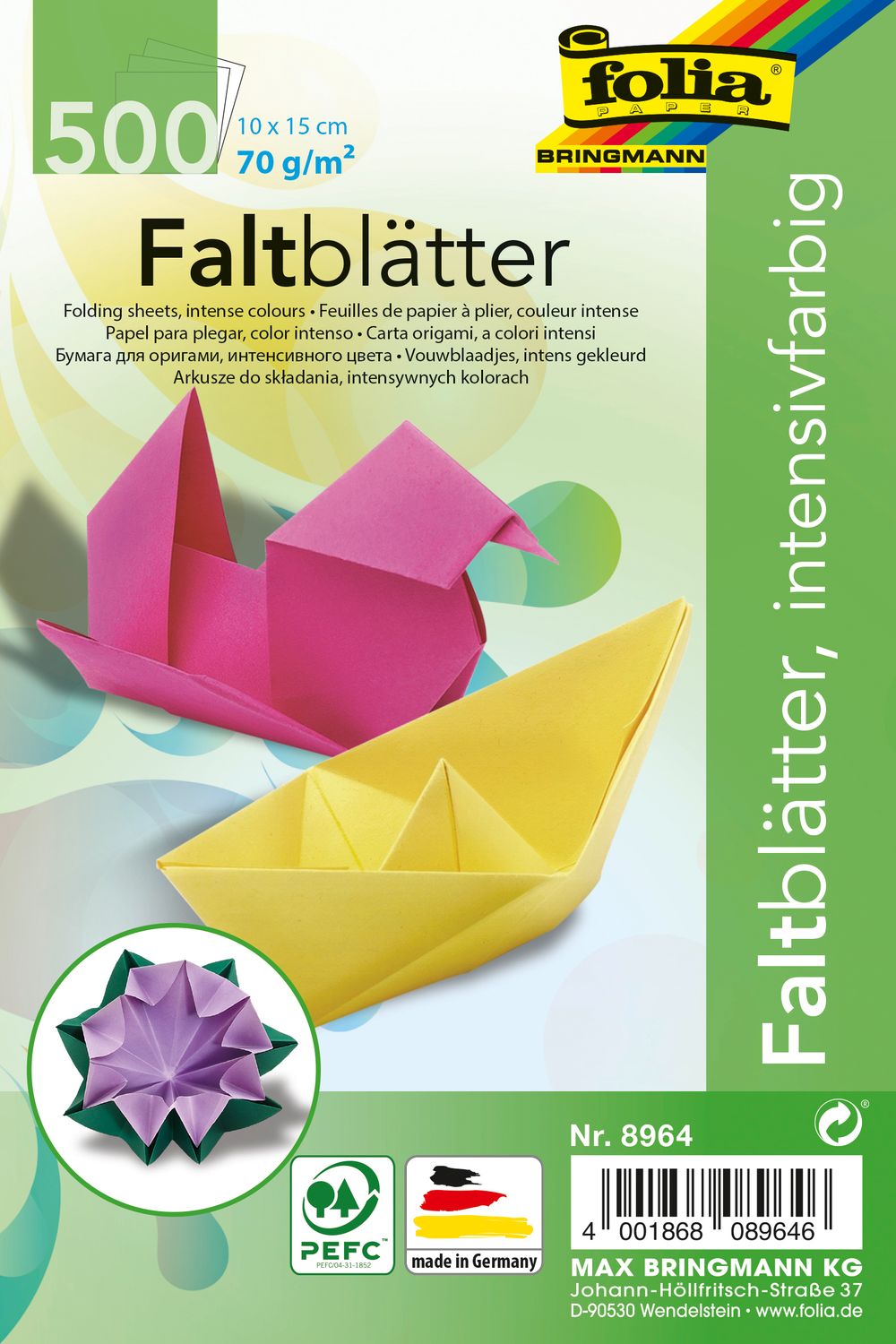 folia Faltblätter für Origami 500 Blatt